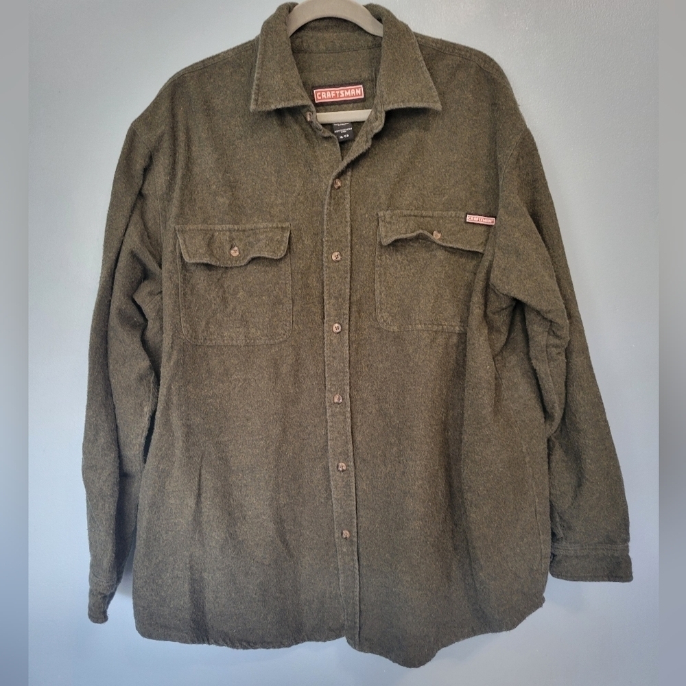 Craftsman Men's Cotton Workwear Shirt Jacket XL in Green